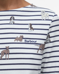Bradley Striped Long-Sleeved T-Shirt Dog Print