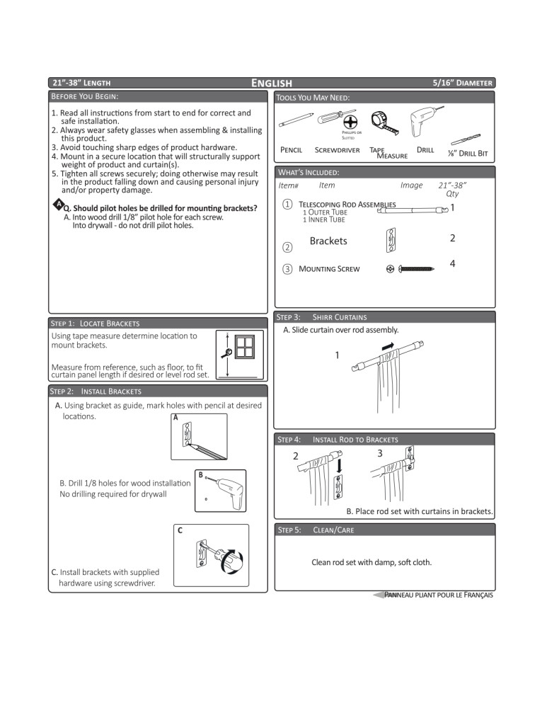 Mainstays 2138" Adjustable Swivel Sash Rod, 5/16" Diameter, White
