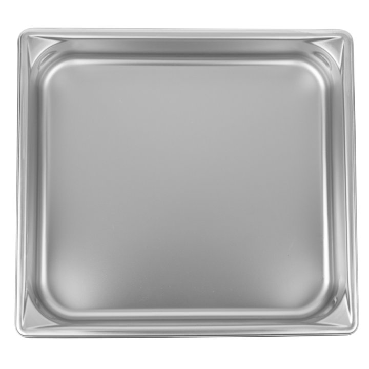 Two-thirds-size 2 ½-inch-deep Super Pan 3® stainless steel steam table pan