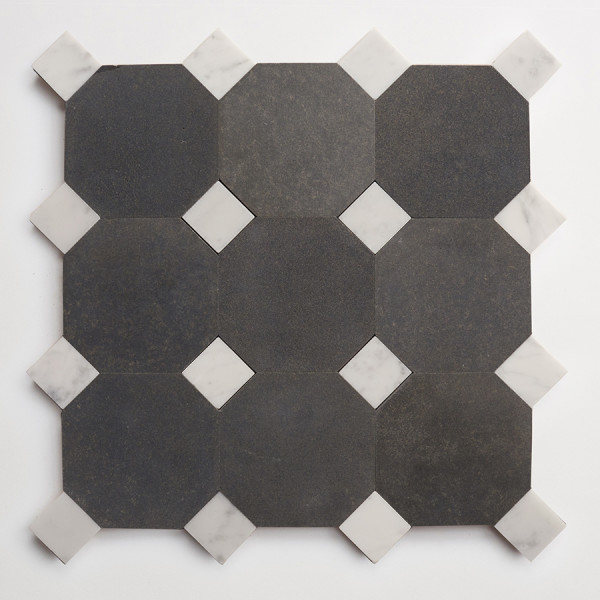 lapidary: zio & sons + clé | warm black octagon + carrara bouchon (bundle) 