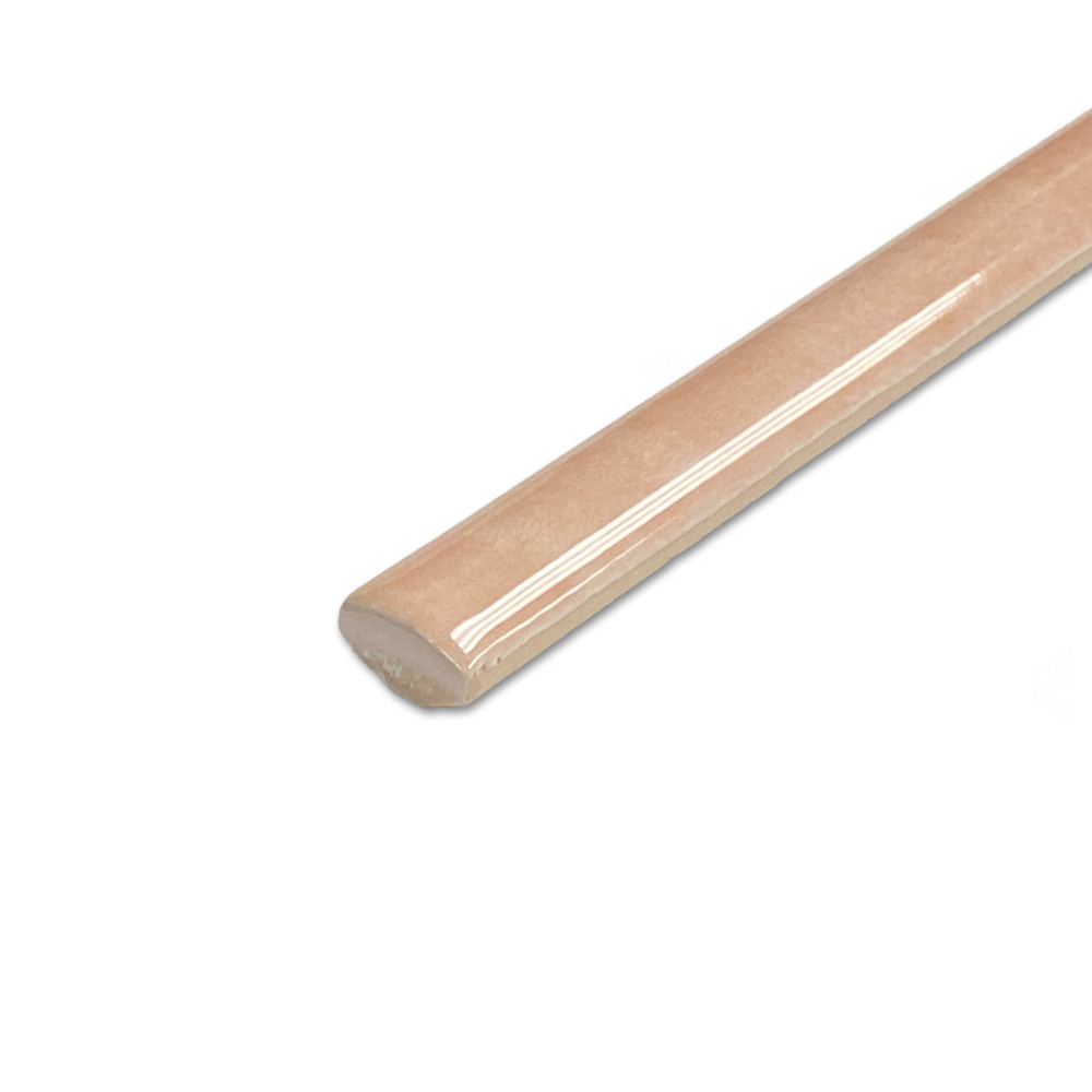 Coco Demi-Bullnose Glossy Orchard Pink 1/2 in. x 7-7/8 in. Ceramic Wall Trim