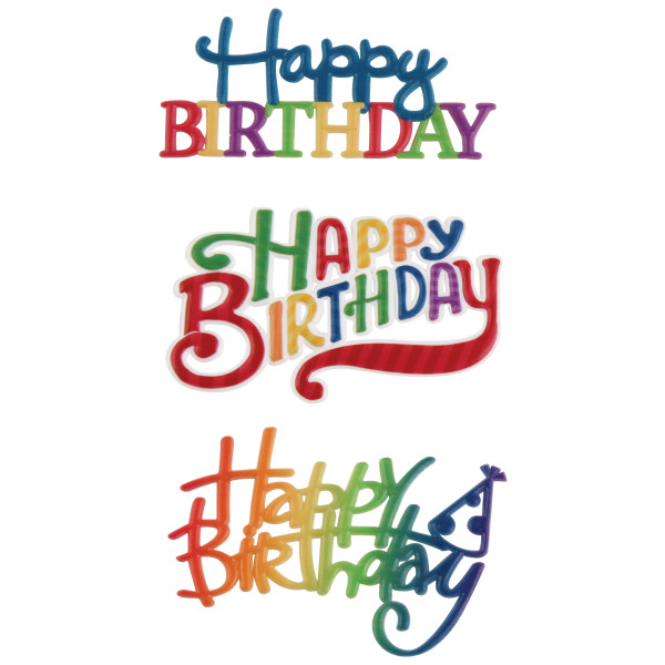 Pattern Happy Birthday Script Assortment Layon