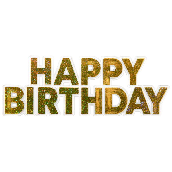 Gold Happy Birthday Layon