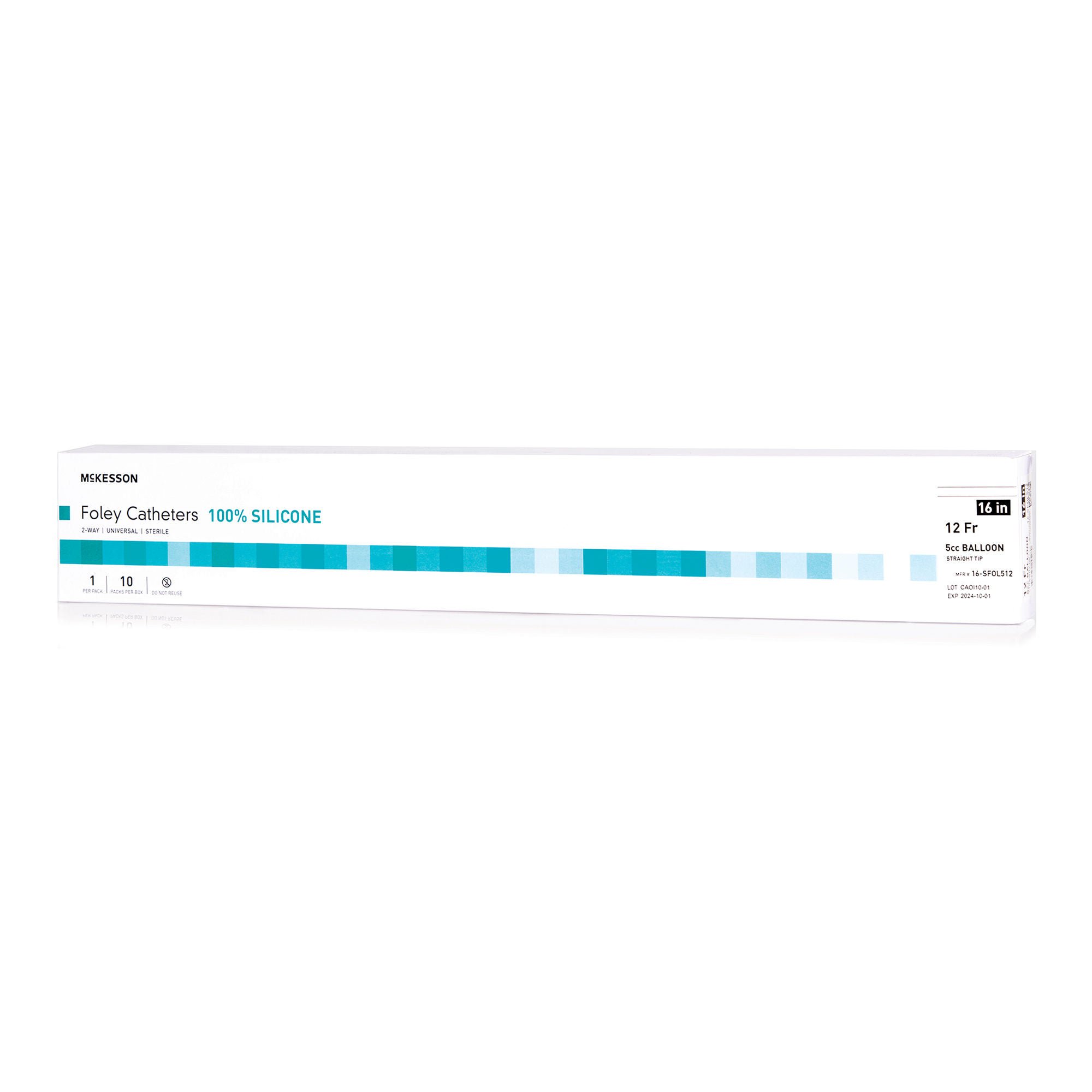 McKesson Brand CATHETER, FOLEY STRT TIP 100% SIL 12FR 5CC (10/BX 20BX/CS)