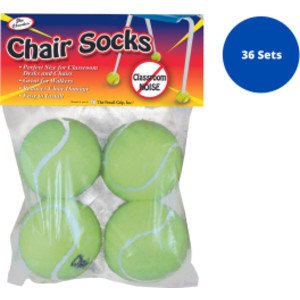 Chair Socks, Yellow, 4 Per Set, 36 Sets