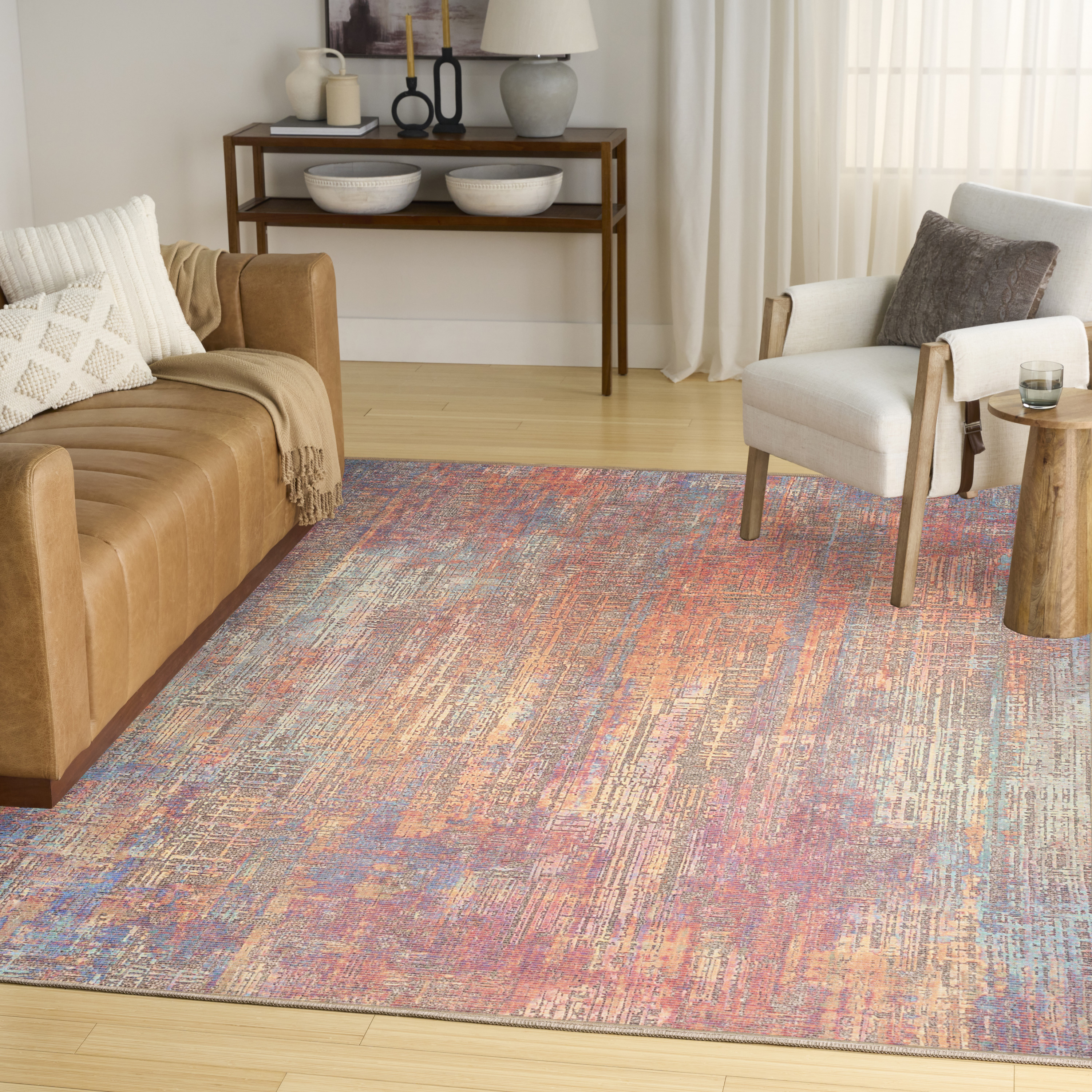 Nourison Botanical Washables 4' x 6' Multicolor Modern Indoor Rug