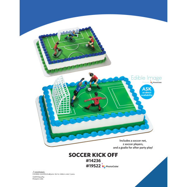 Soccer Kick Off The Magic of Cakes® PhotoCake® Enhanced Background and Icing Page