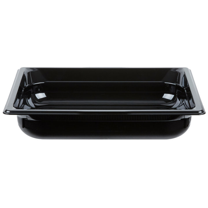 Half-size 2 ½-inch-deep Super Pan® high-temperature plastic pan in black