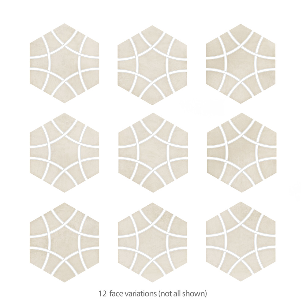 Sample – Bari Hex Sand Deco Porcelain Floor and Wall Tile