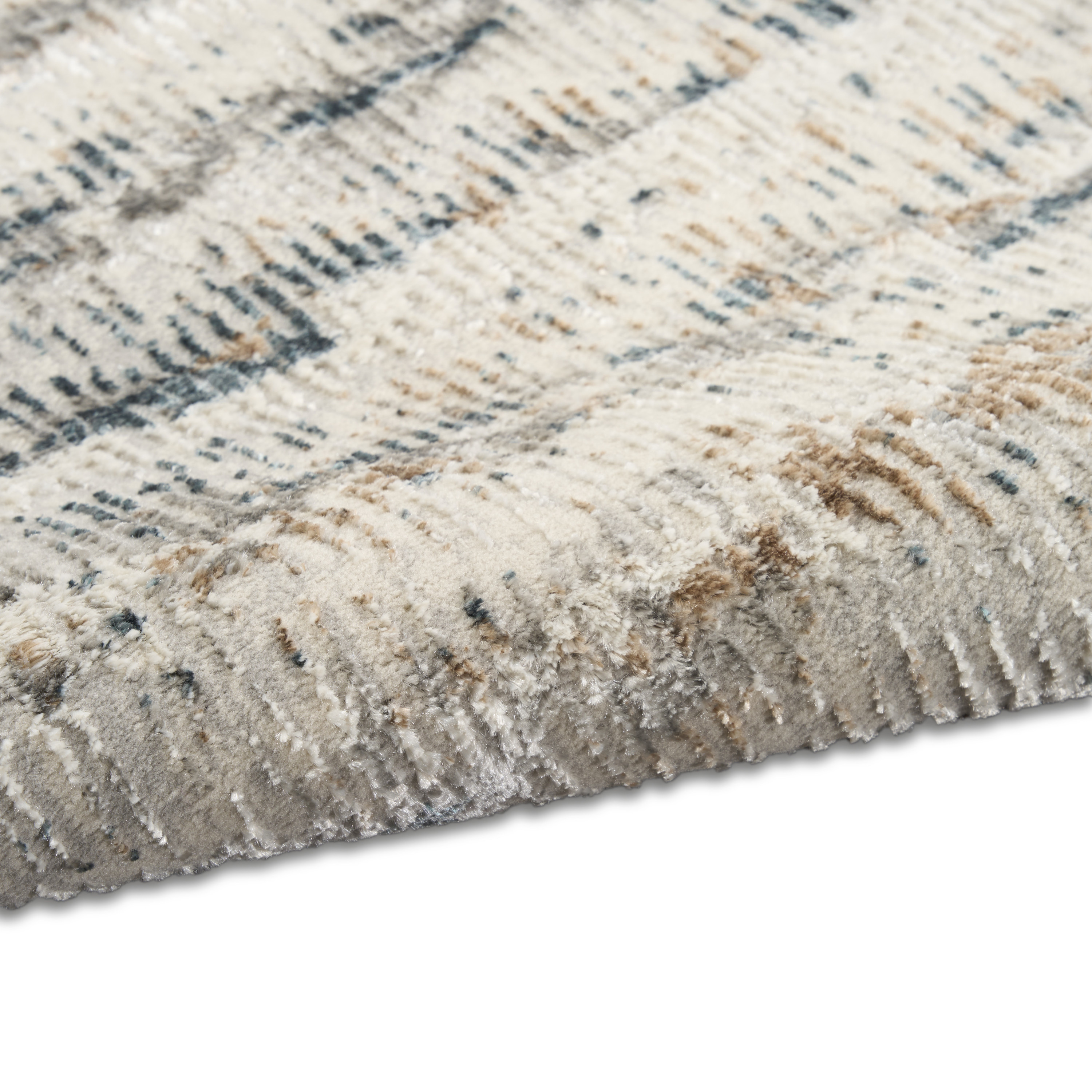 Calvin Klein CK073 Compass 5'3" x 7'3" Ivory Multicolor Modern Indoor Rug