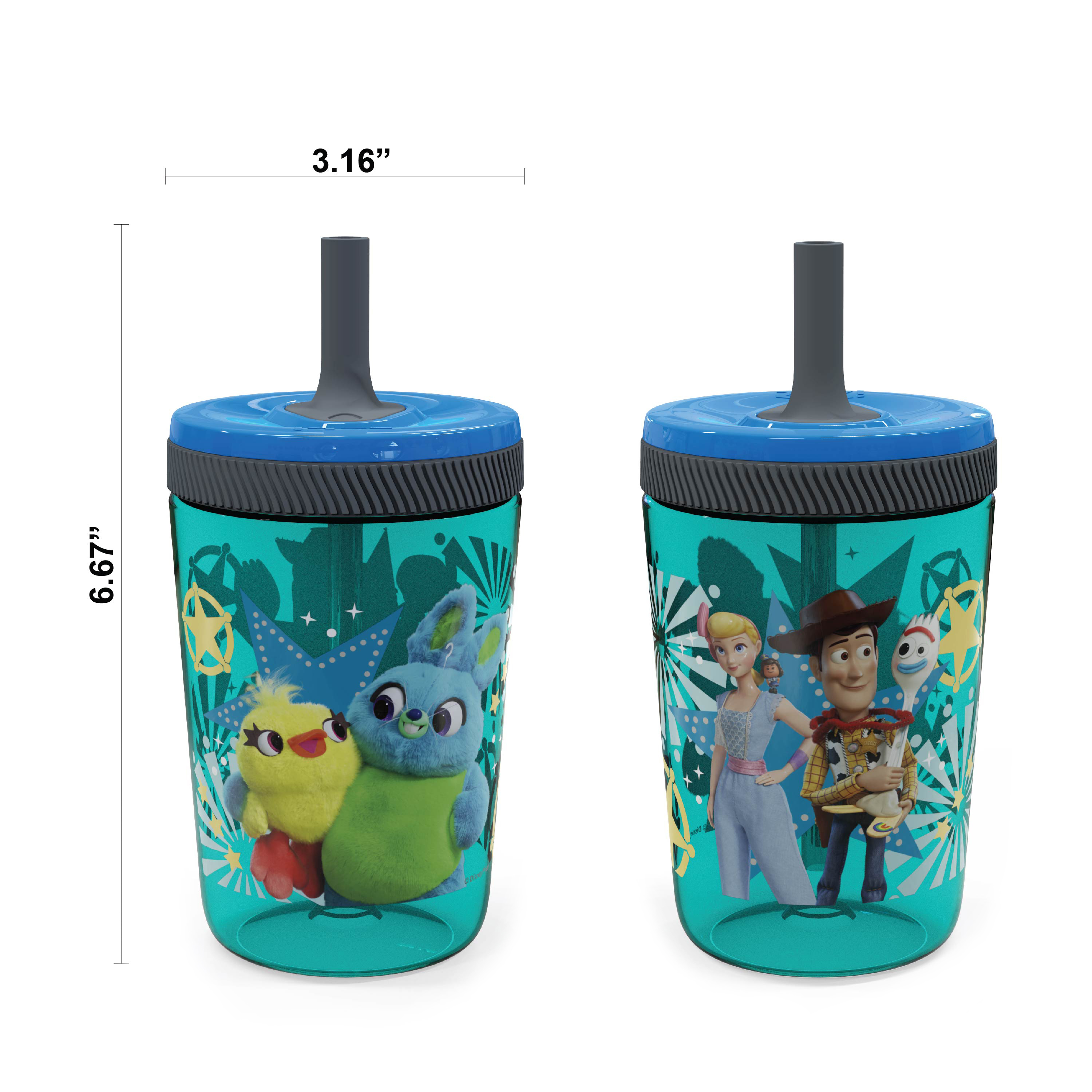 Disney and Pixar 15  ounce Plastic Tumbler with Lid and Straw, Buzz Lightyear and Friends, 2-piece set slideshow image 5
