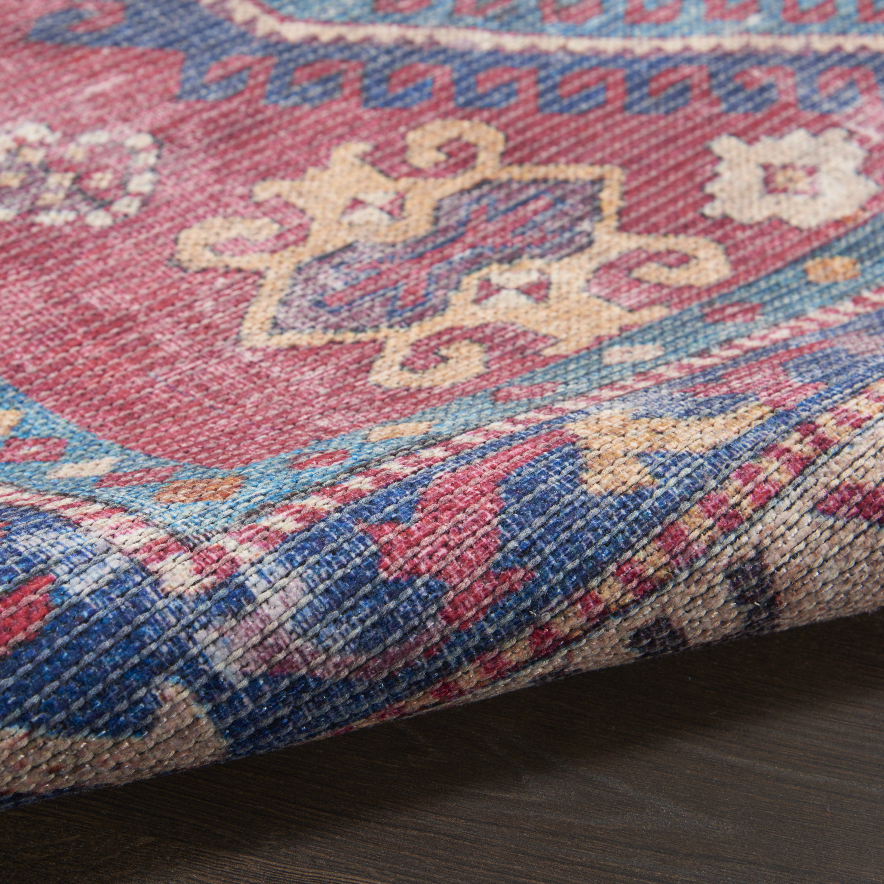 Nourison New Concept Washables 5'3" x 7'3" Red Navy Vintage Indoor Rug