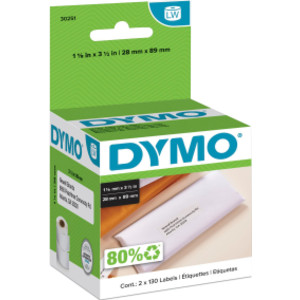 LabelWriter Address Labels, 1-1/8 x 3-1/2 Inches, White, 260 Labels on 2 Rolls