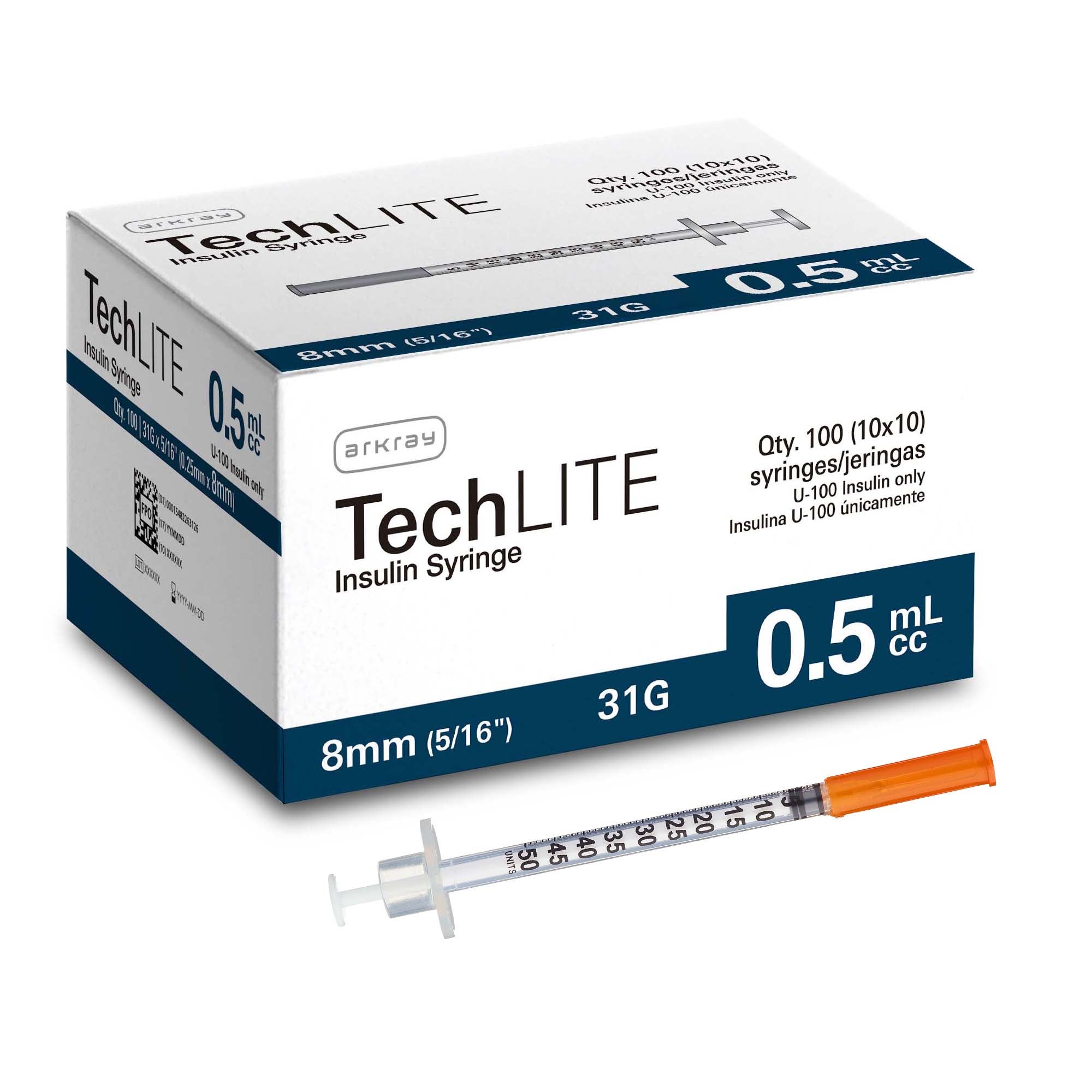 Arkray USA SYRINGE, DISP TECHLITE IN 31GX5/16" .5ML (100/CT)
