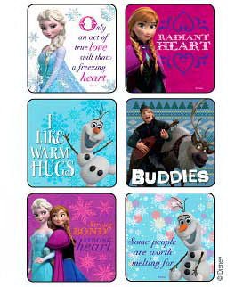 Sticker Disney® 75 per Pack Frozen Snowflakes n Slogans 2-1/2 X 2-1/2 Inch