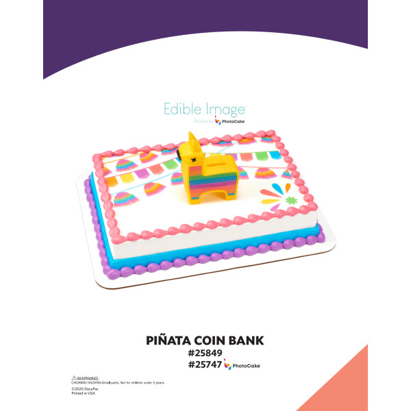 Piñata Coin Bank The Magic of Cakes® PhotoCake® Enhanced Background Page