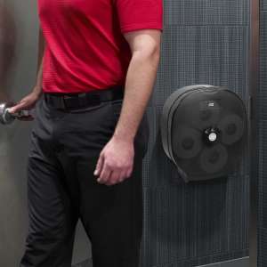 Tork, T34 4-Roll, Standard Bath Tissue Dispenser, Black