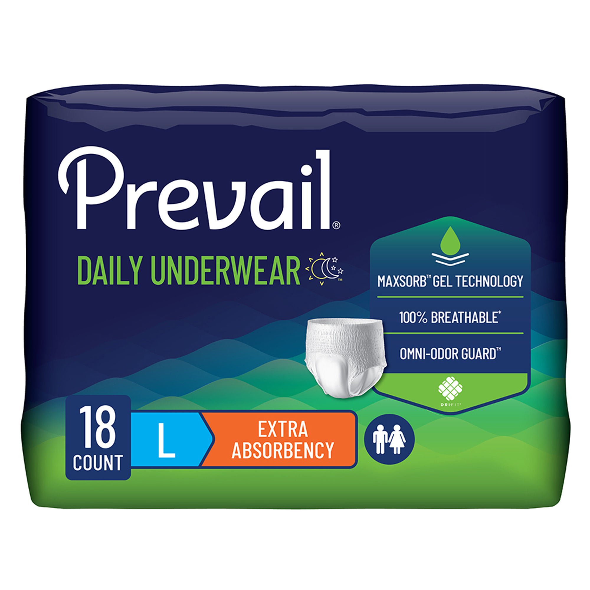 Prevail® Daily Underwear Extra Absorbent Underwear, Large