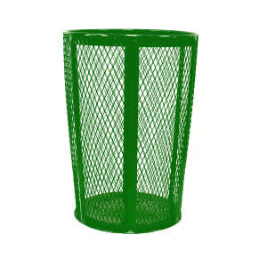 Witt Industries, Classic Collection, 48gal, Steel, Green, Round, Receptacle
