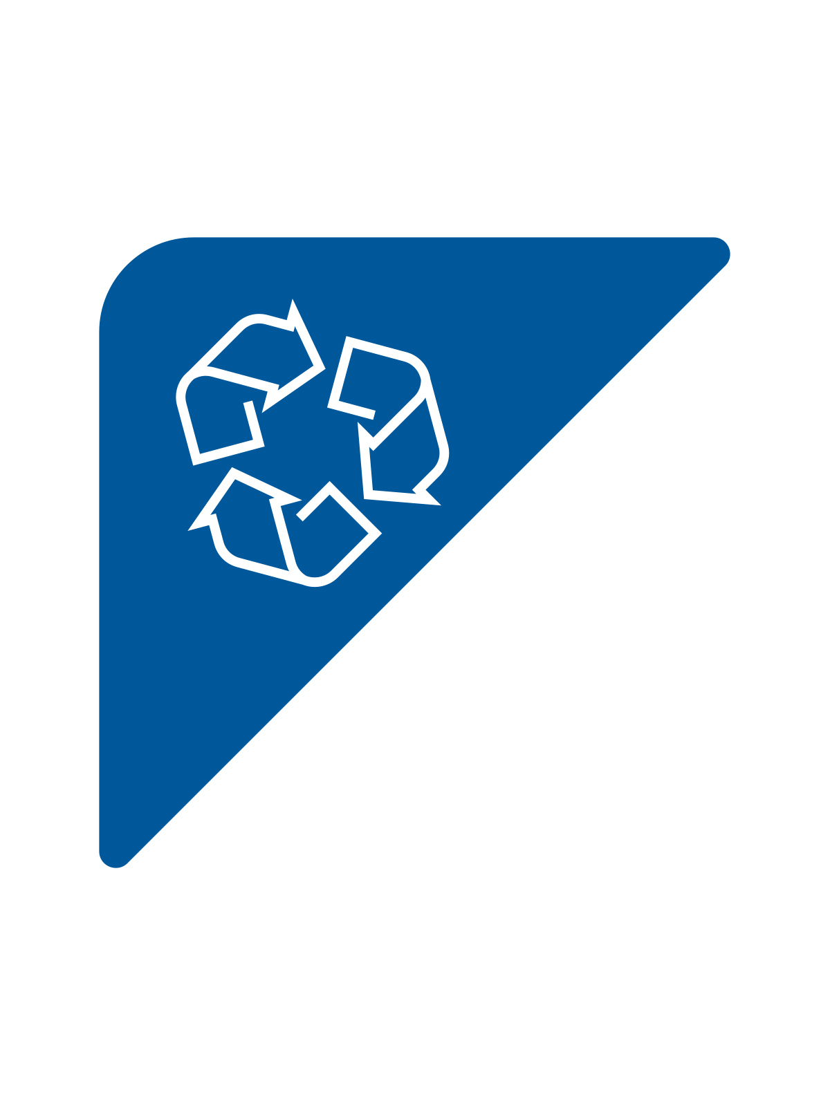 Busch Systems Rise Series recycling label blue with mobius loop icon