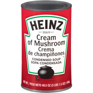 HEINZ Condensed Cream of Mushroom Soup, 49.5 oz. Can, (Pack of 12) image