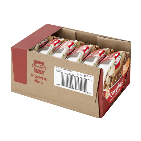 HORMEL(r) COMPLEATS(r) Turkey & Dressing, 6/10oz. . C1RM - Front Right Open Case (Hi Res)