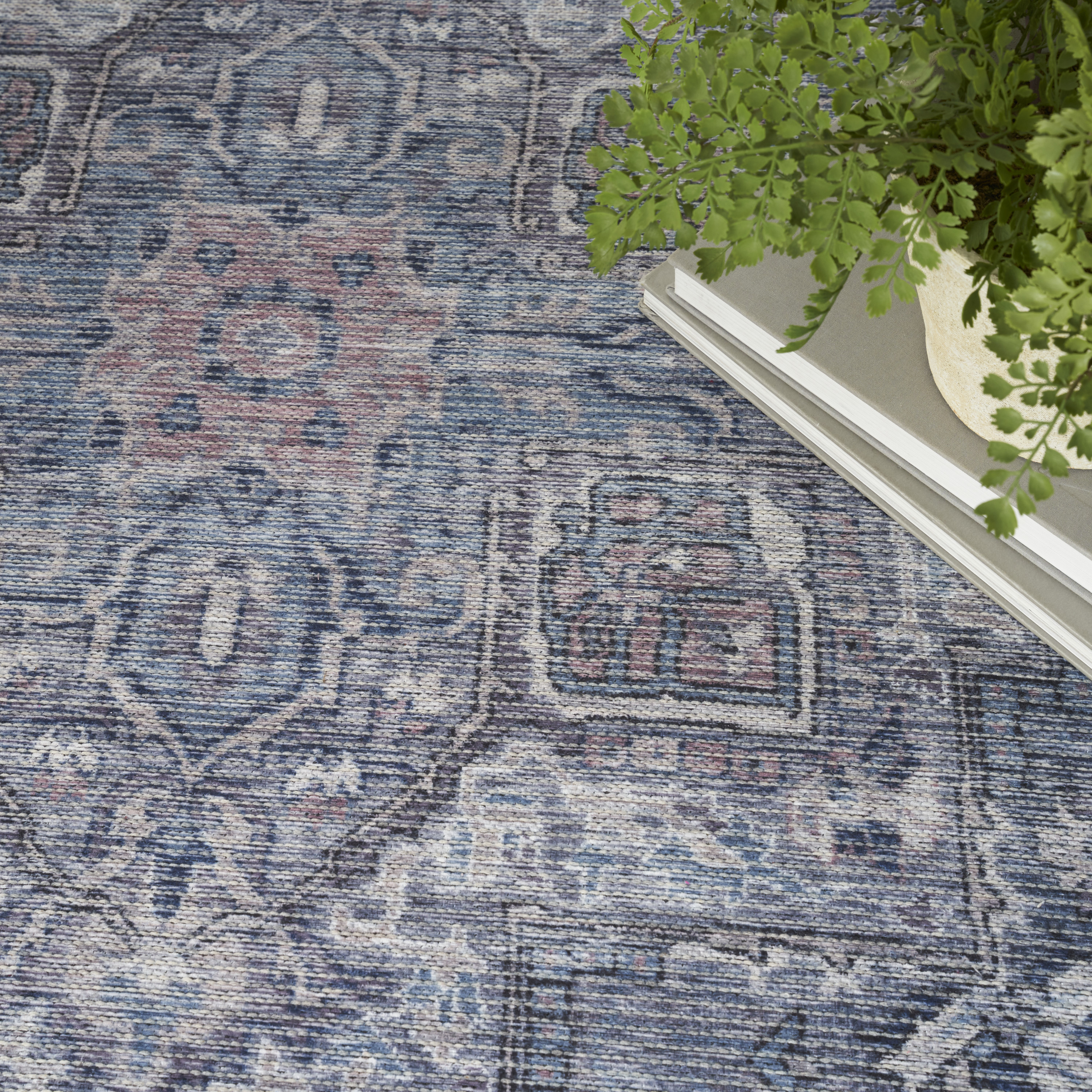 Nourison New Concept Washables 6' x 9' Grey Vintage Indoor Rug