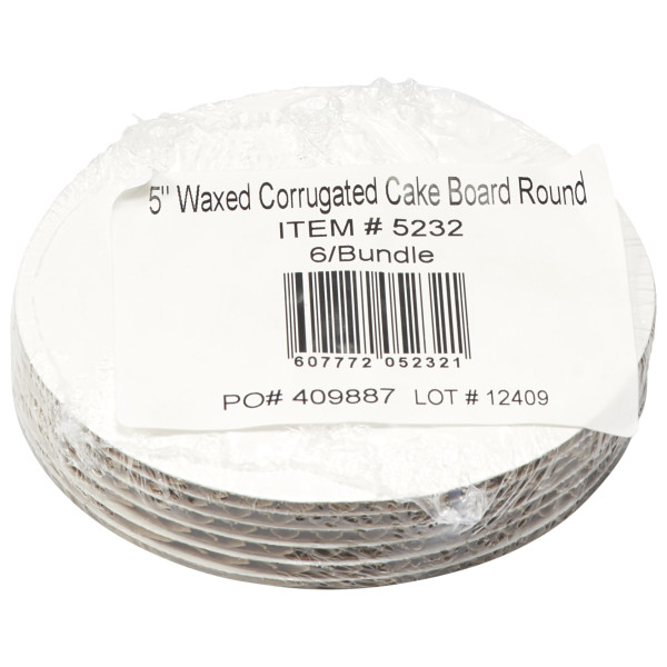 5" Round Waxed Corrugated Cake Board