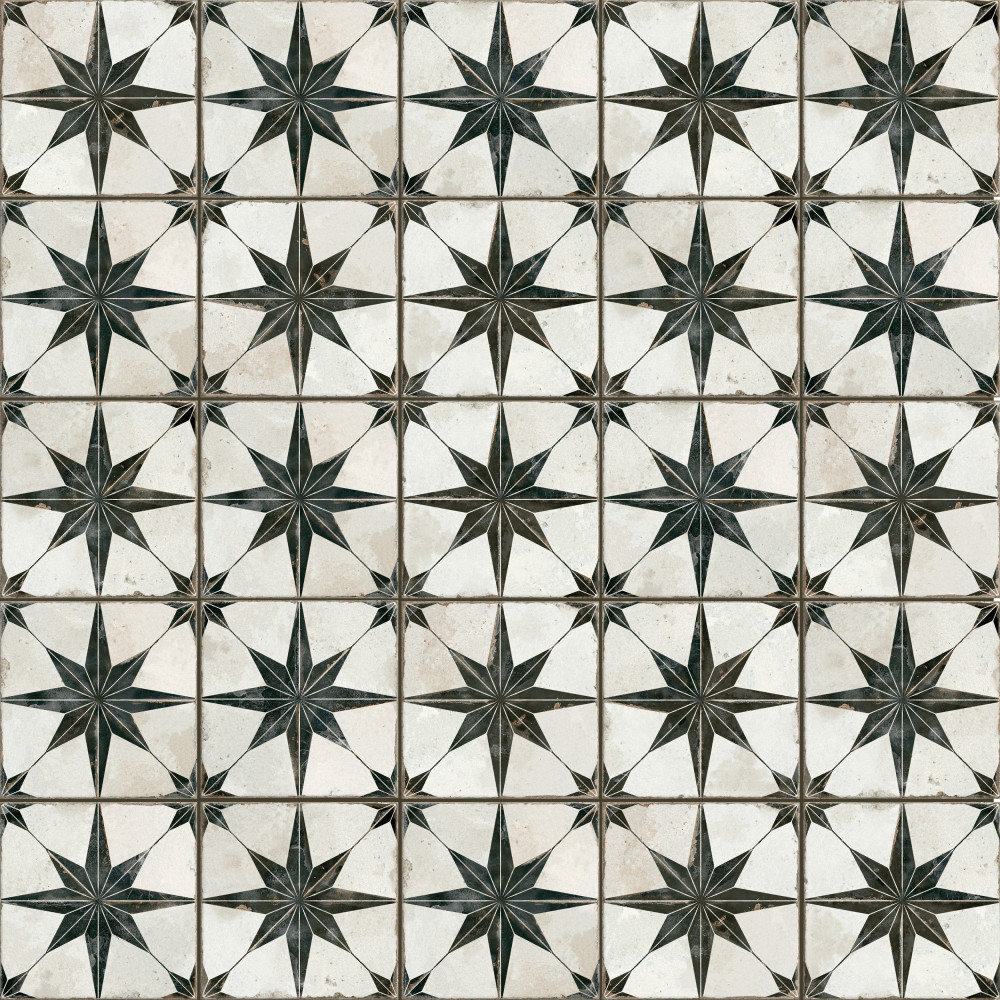 Kings Star North Nero 13x13 Square Ceramic Floor and Wall Digital Pattern