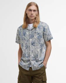 Falmouth Printed Regular Short-Sleeved Shirt Oatmeal