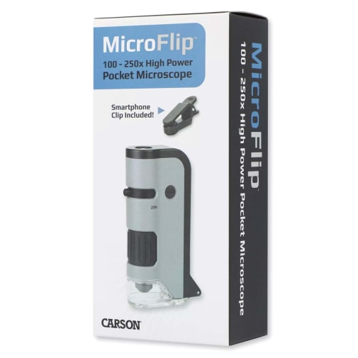 MicroFlip 100x-250x LED & UV Lighted Pocket Microscope