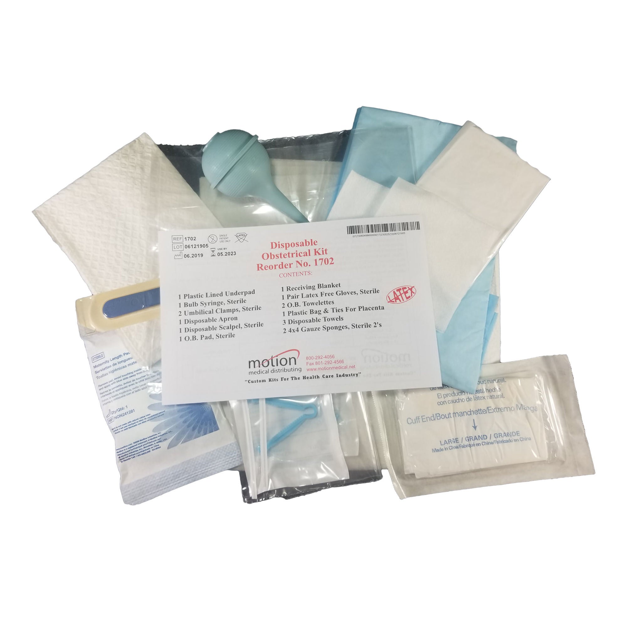 Motion Medical Distributing EMERGENCY KIT, OBSTETRICAL DISP (10/CS)