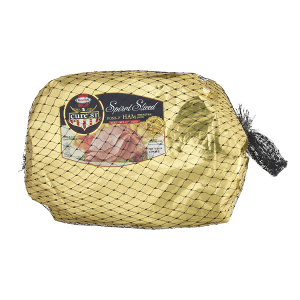 CURE 81(r) Spiral Sliced Bone-In Ham, Natural Juice, Half, 1 pc . C1CB - Front Center Inner Pack (Hi Res)