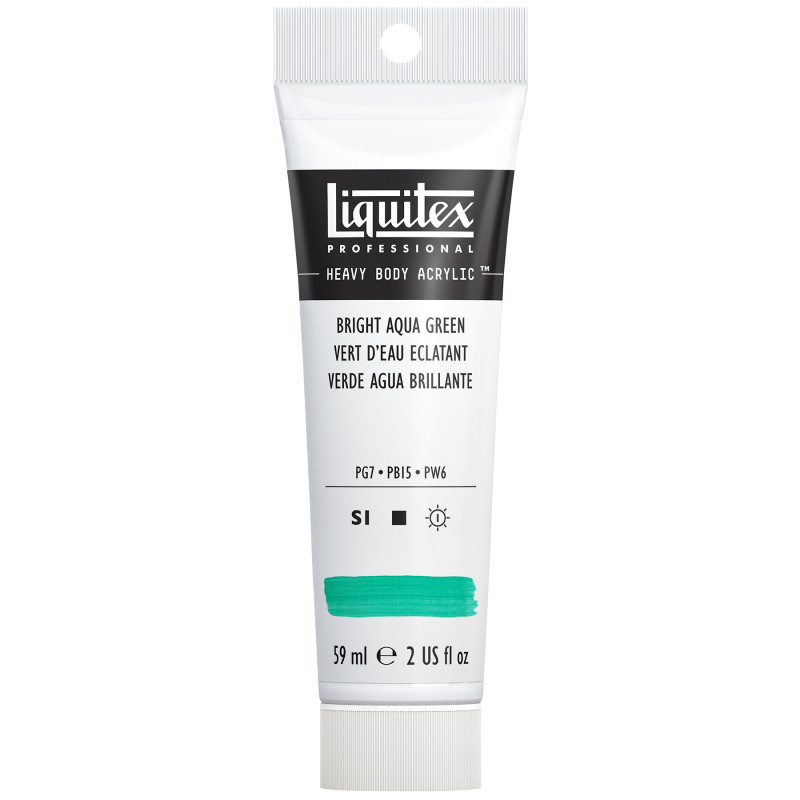 Professional Heavy Body Acrylic Paint, 59 mL Tube, Bright Aqua Green