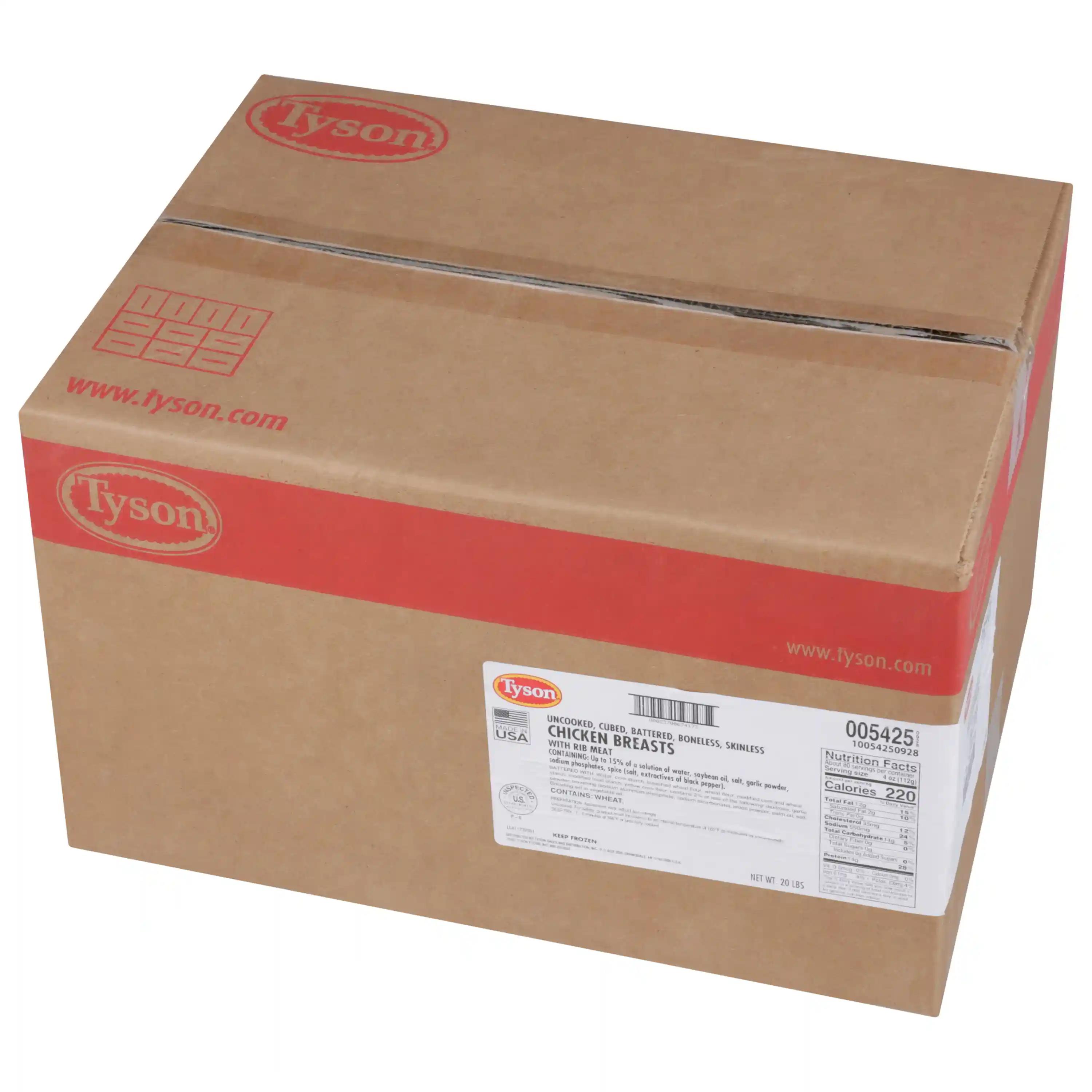 Tyson® Uncooked Battered Boneless Skinless Cubed Chicken Breast_image_5