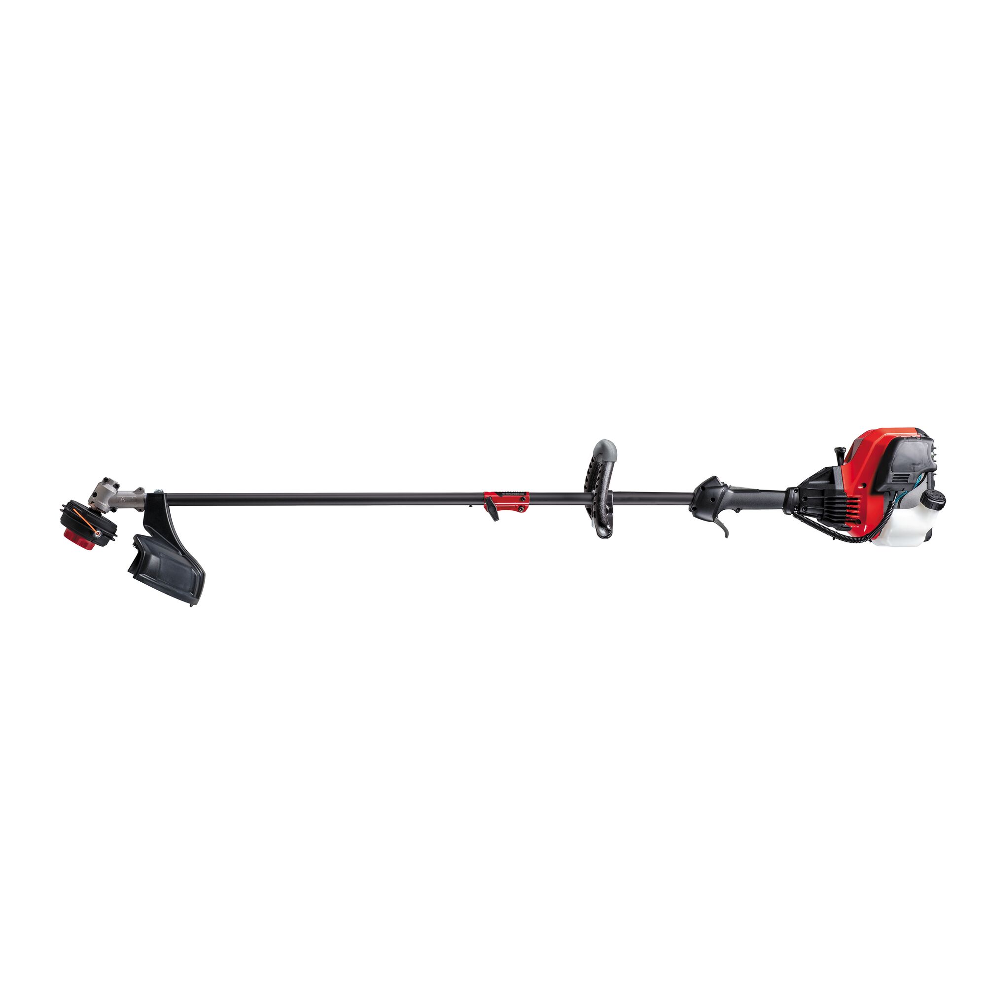 Profile of Weedwacker 30 C C 4 cycle 17 inch attachment capable straight shaft gas trimmer.