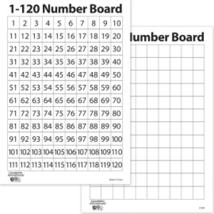 1-120 Number Dry Erase Boards, Set of 10