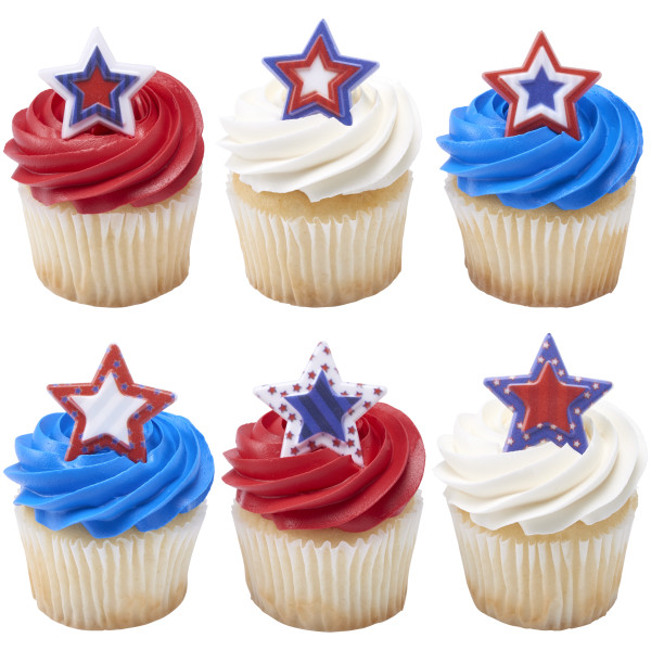 Printed Star Assortment Cupcake Rings