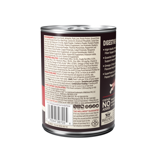 Wellness CORE Digestive Health Beef back packaging
