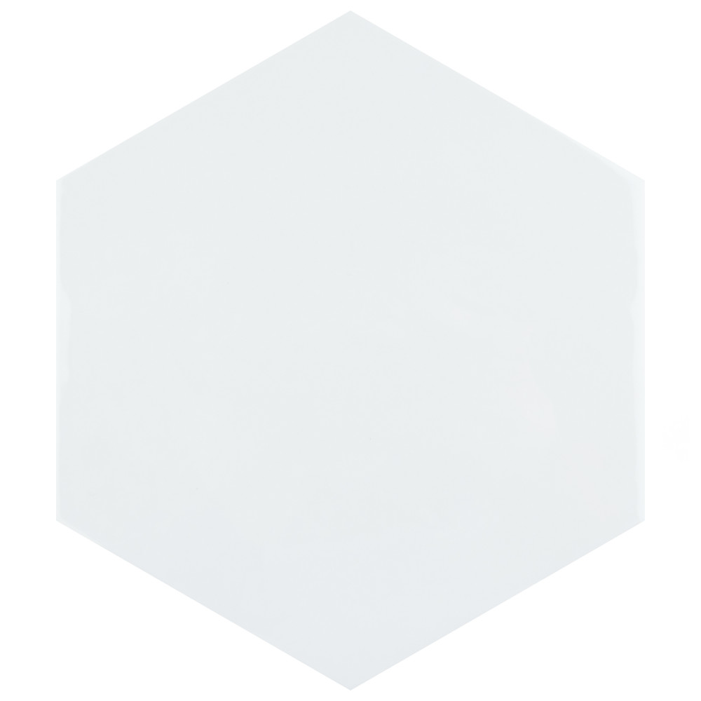Hexatile Glossy Blanco 7 in. x 8 in. Porcelain Wall Tile