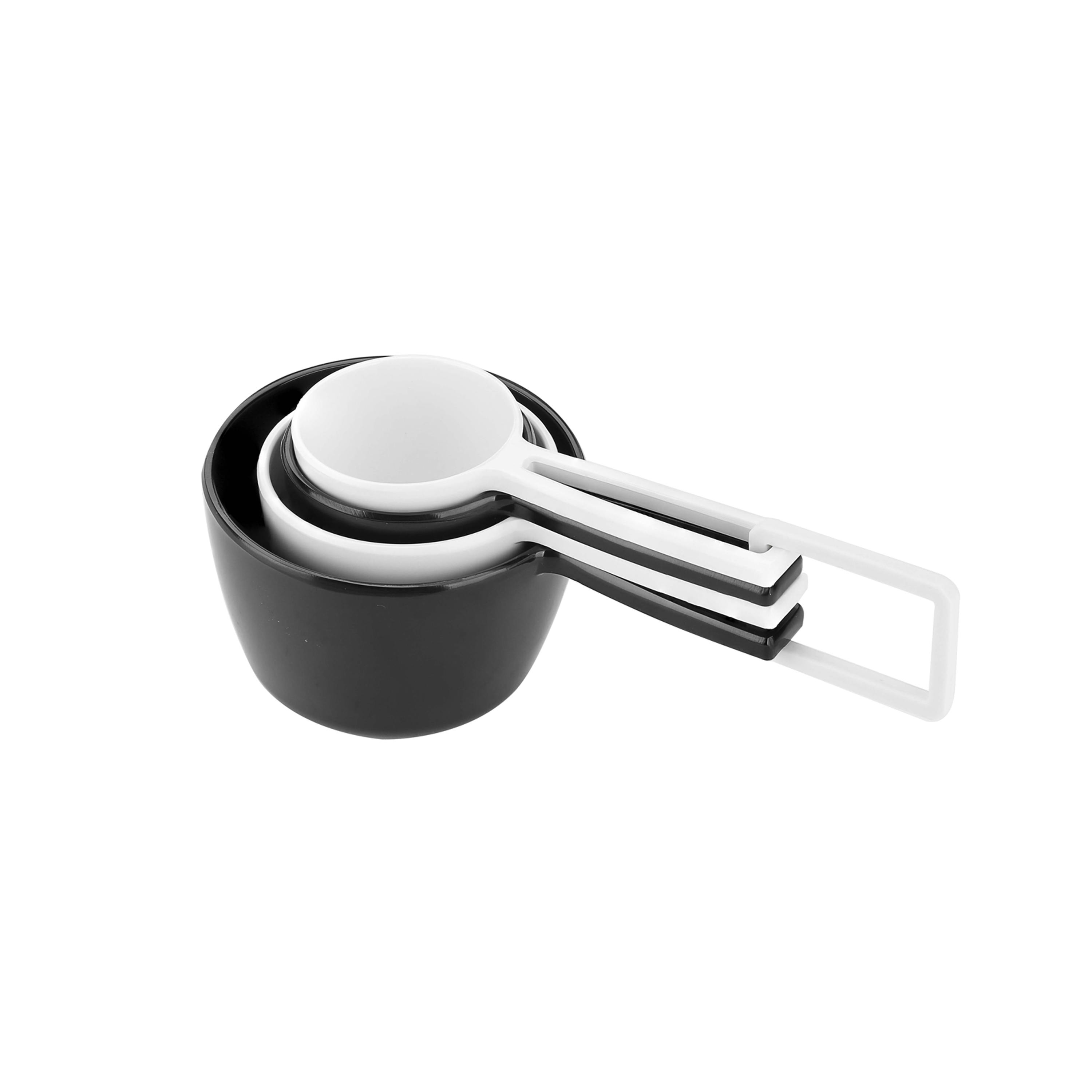 MeeMe Measuring Cups, Eggshell White & Black, 4-piece set