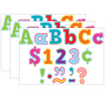 Teacher Created Resources&reg; Colorful Vibes 4" Bold Block Letters, 230 Characters Per Pack, 3 Packs TCR8777-3