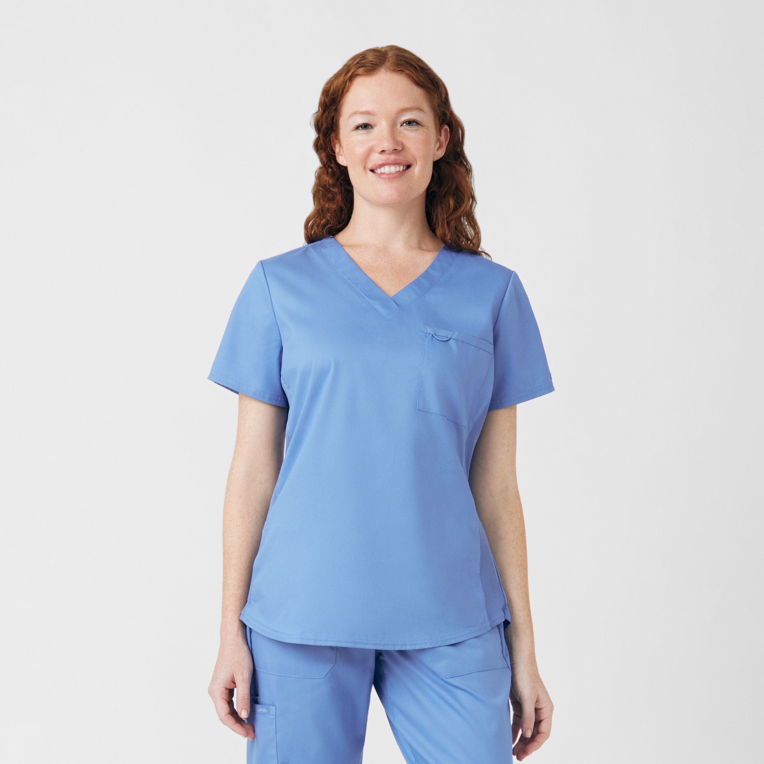 Landau ProFlex Women&#39;s 2&#45;Pocket V&#45;Neck Scrub Top-Landau