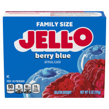 JELL-O Berry Blue Gelatin Dessert, 6 oz Box