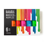 Liquitex BASICS Acrylic Paint Fluorescent Colors 118 mL Tubes Set of 6