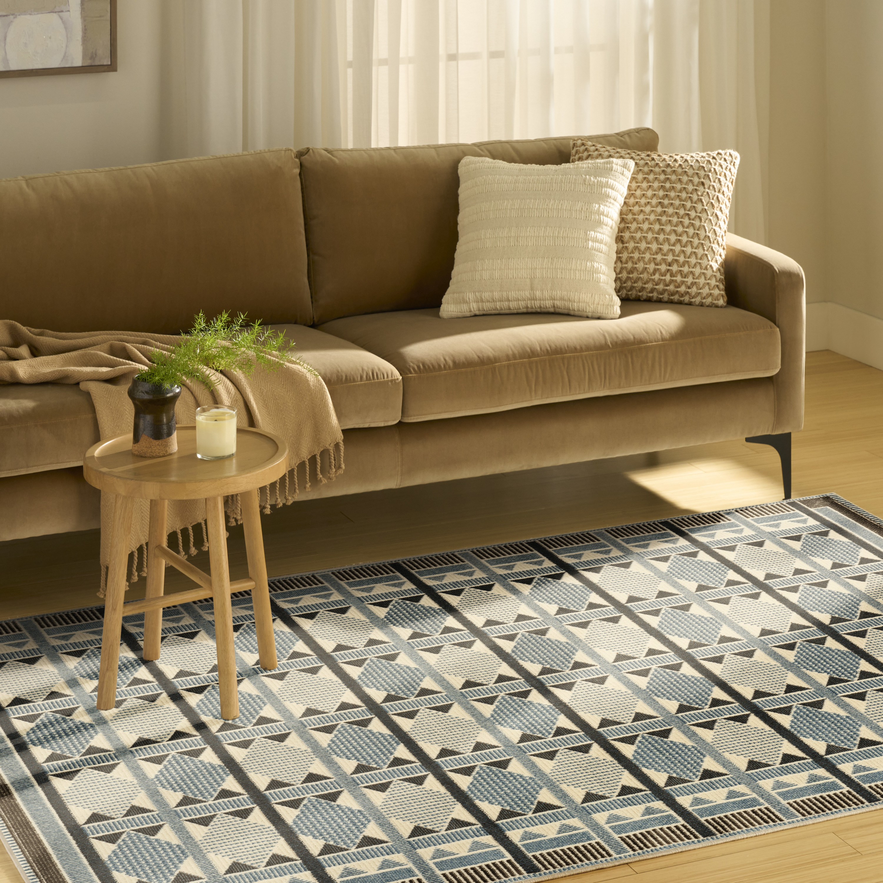 Nourison Nordic 5' x 7' Blue Modern Indoor Rug