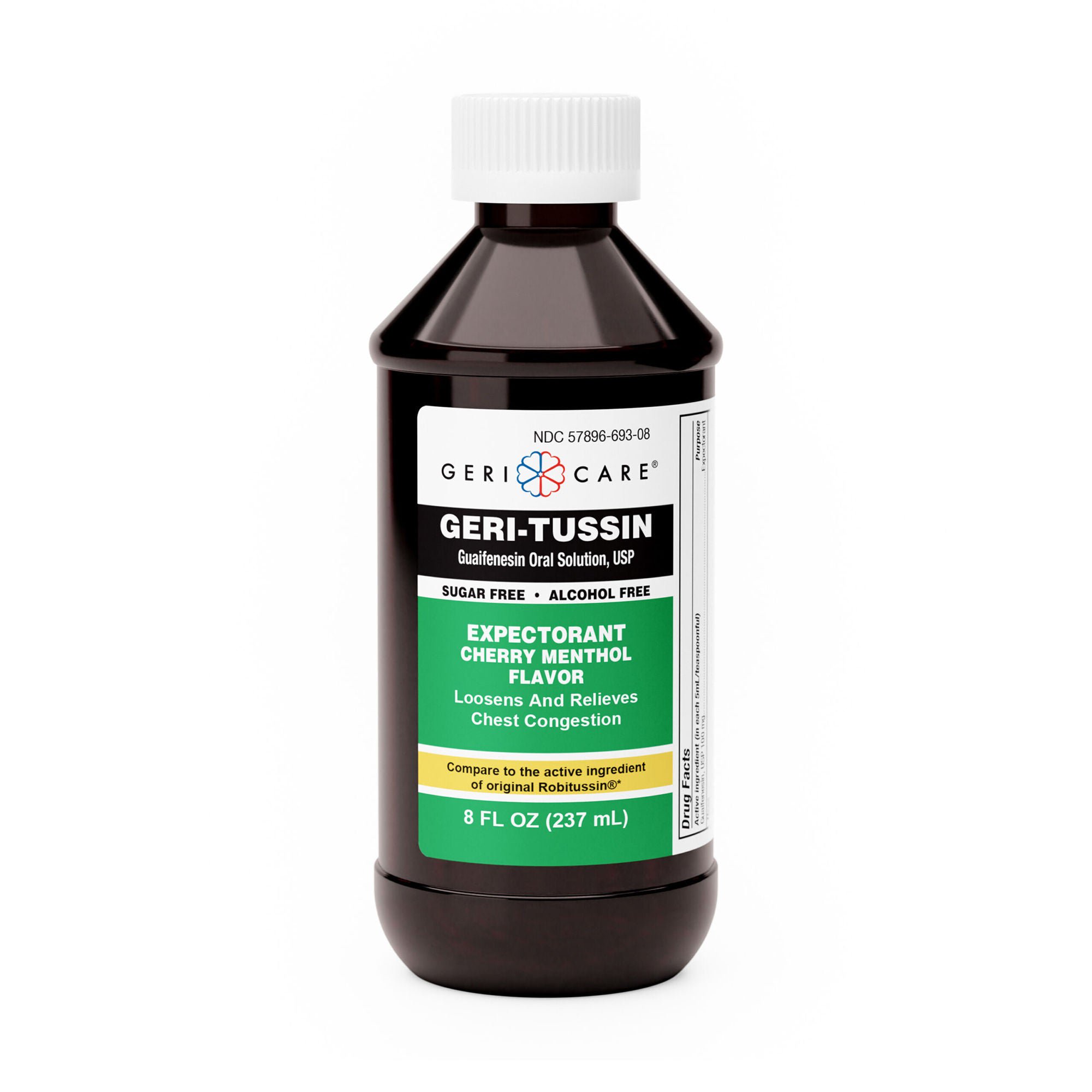 Geri-Care GERI-TUSSIN SF AF GUAIFENESIN,LIQ 100MG/5ML 8OZ (24BT/CS)