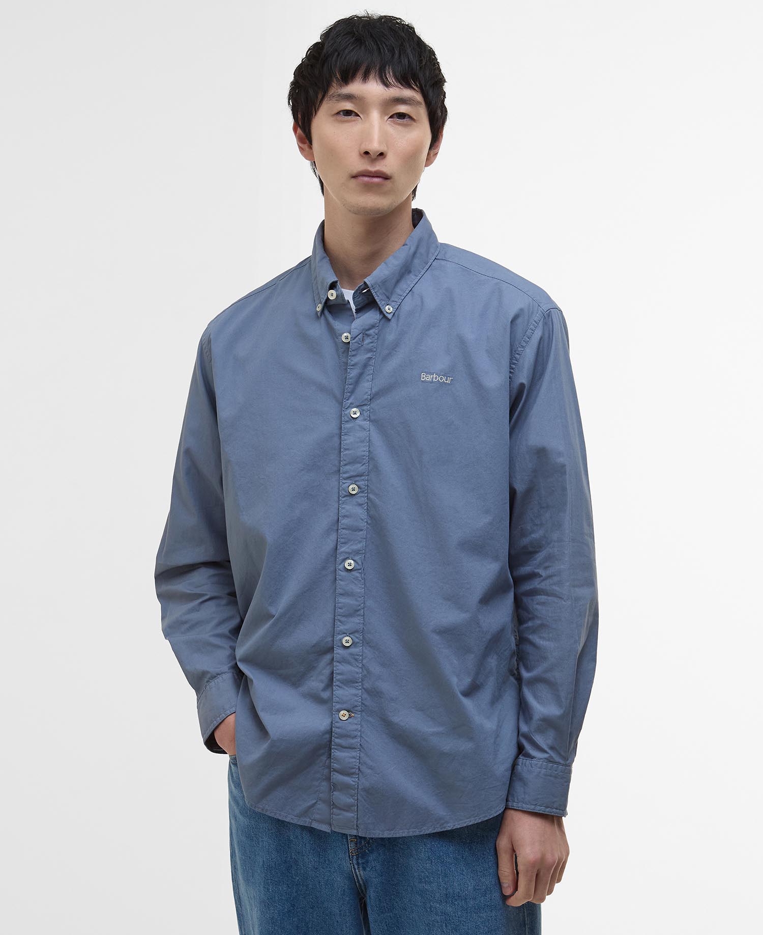 Camicia oversize in popeline tinto in capo image number 0