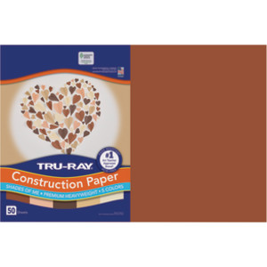 Shades of Me Construction Paper, Heavyweight, 5 Assorted Skin Tone Colors, 12" x 18", 50 Sheets