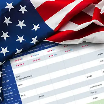 close-up of American flag over top of our flag Comparison Table